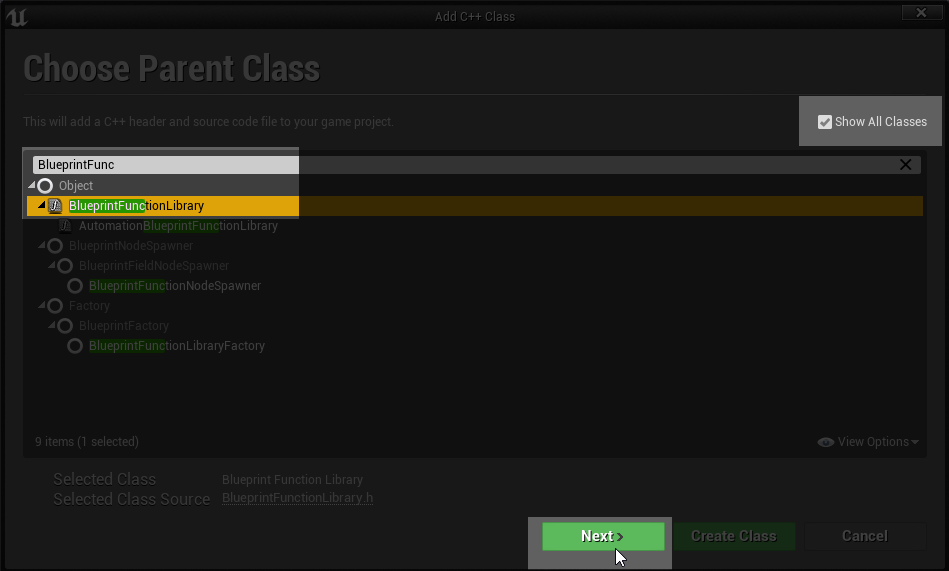 selecting the parent class